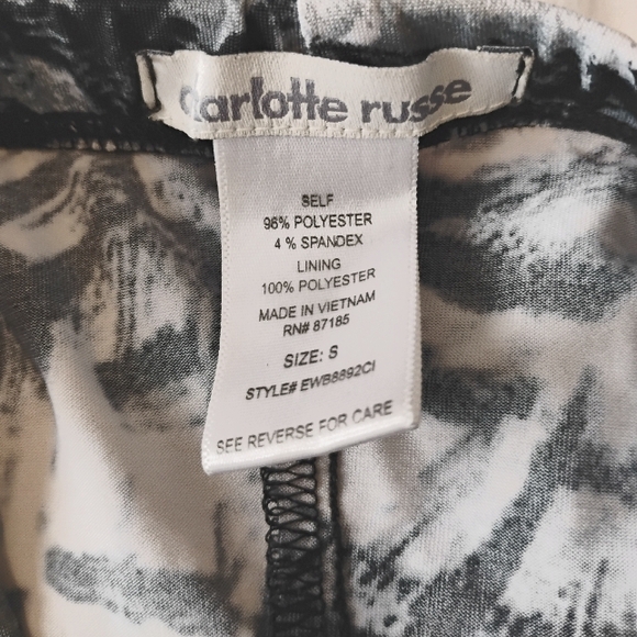 Strapless black & white printed dress - Picture 2 of 3